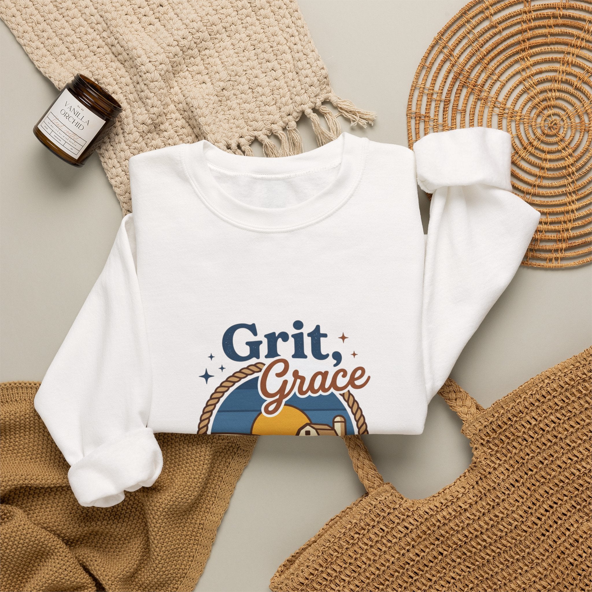 Grit Grace Skies Sweatshirt | western ranch, prairie vintage crewneck
