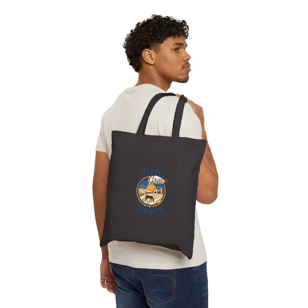 Grit Grace Skies Tote | Western Cowgirl Rustic Prairie Canvas