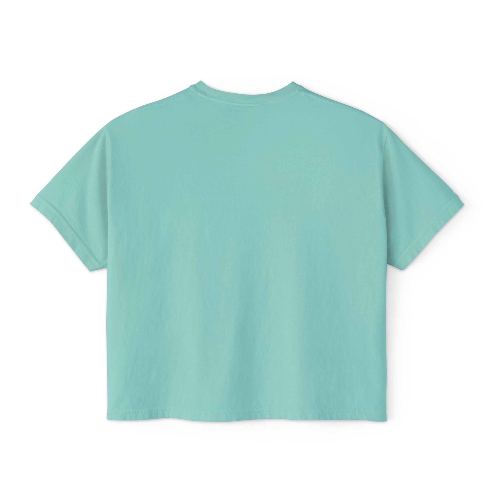 Women’s Boxy Tee — “More Coffee Less Hustle” Minimal Graphic Crop Shirt