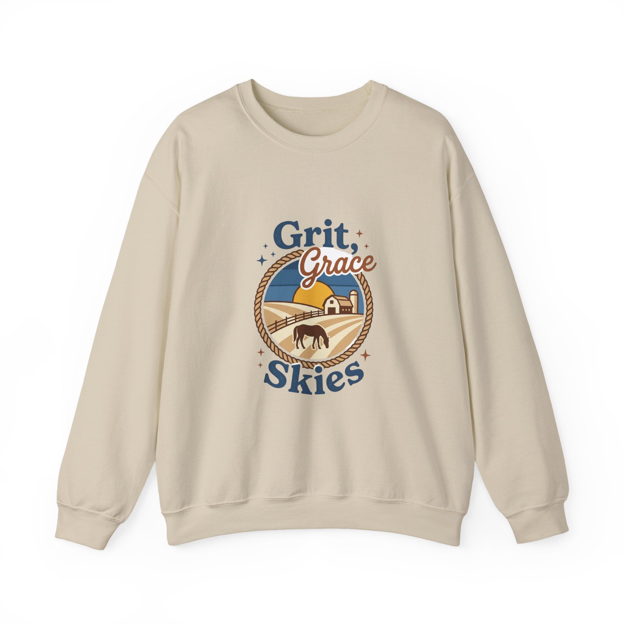 Grit Grace Skies Sweatshirt | western ranch, prairie vintage crewneck