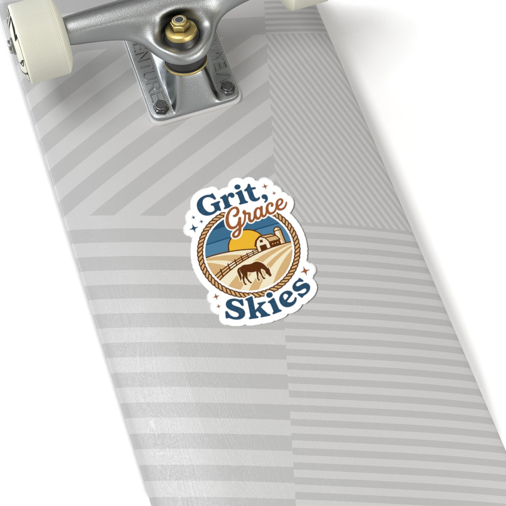 Grit & Grace Skies Sticker | Western Ranch Cowgirl Rustic Prairie Emblem