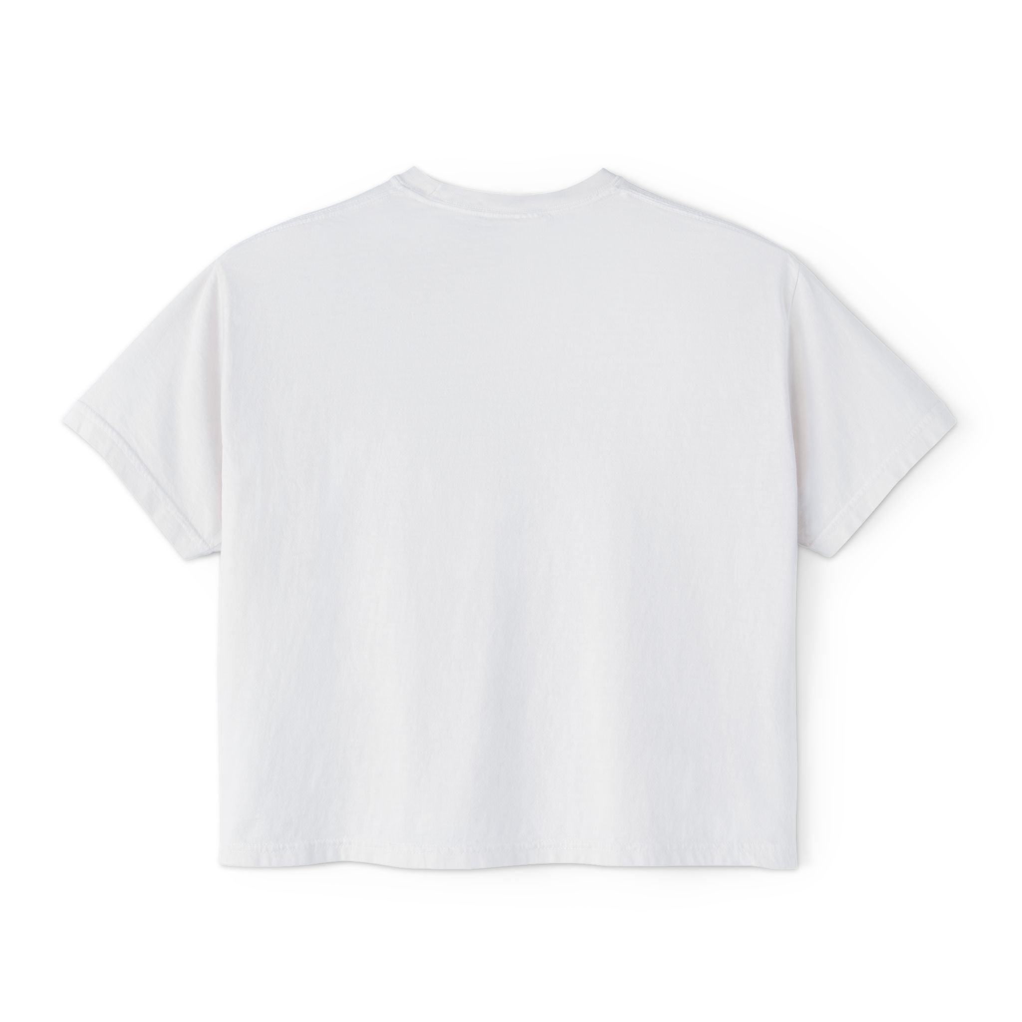 Women’s Boxy Tee — “More Coffee Less Hustle” Minimal Graphic Crop Shirt