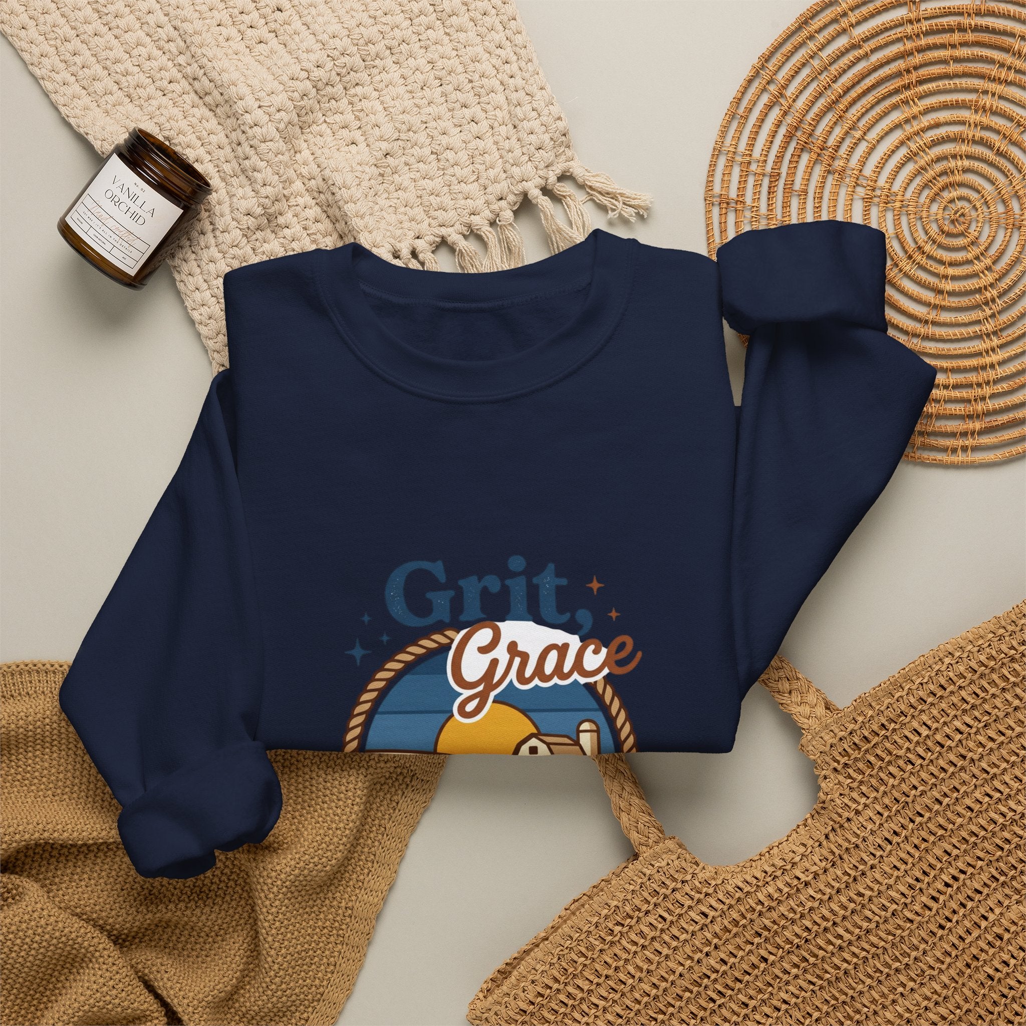 Grit Grace Skies Sweatshirt | western ranch, prairie vintage crewneck