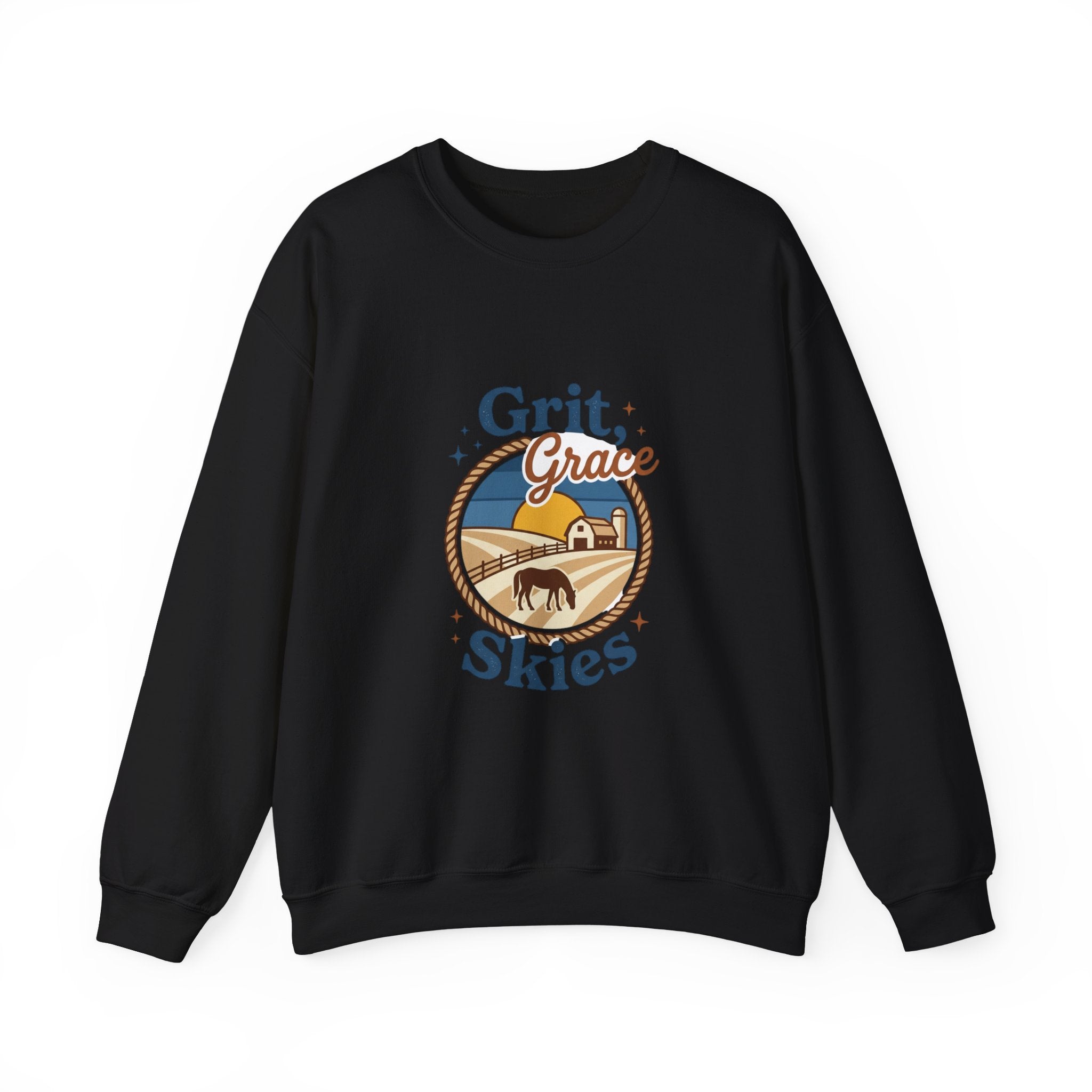 Grit Grace Skies Sweatshirt | western ranch, prairie vintage crewneck