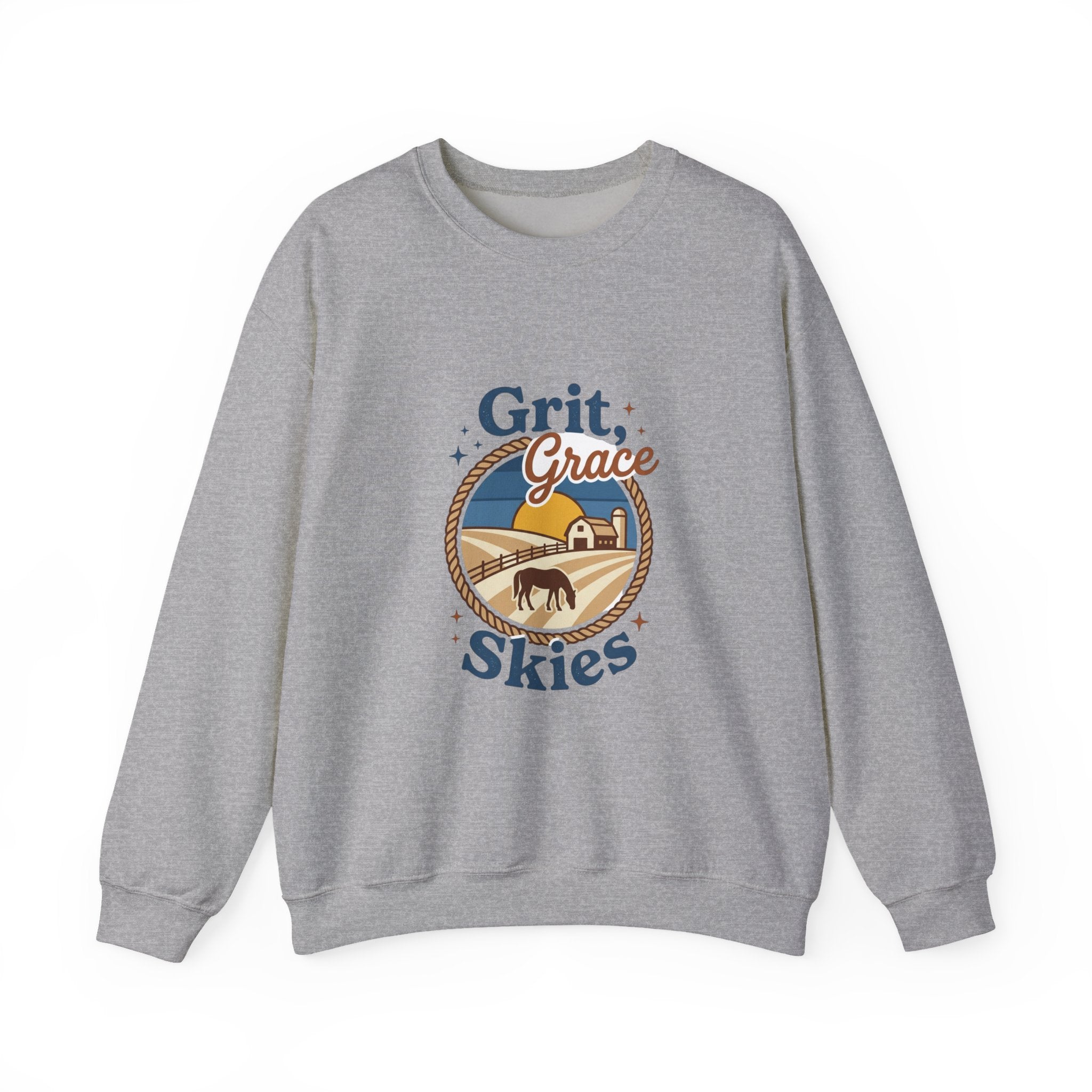 Grit Grace Skies Sweatshirt | western ranch, prairie vintage crewneck