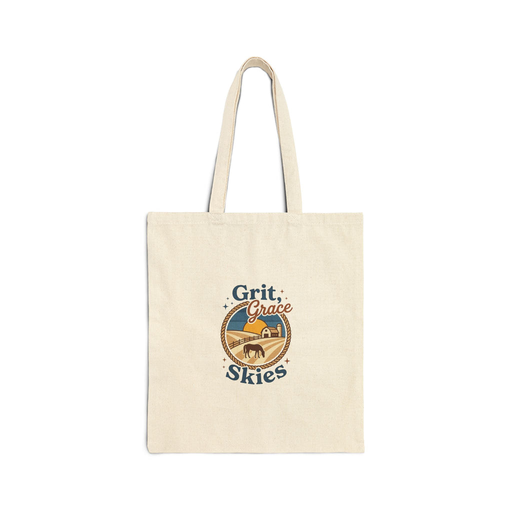 Grit Grace Skies Tote | Western Cowgirl Rustic Prairie Canvas