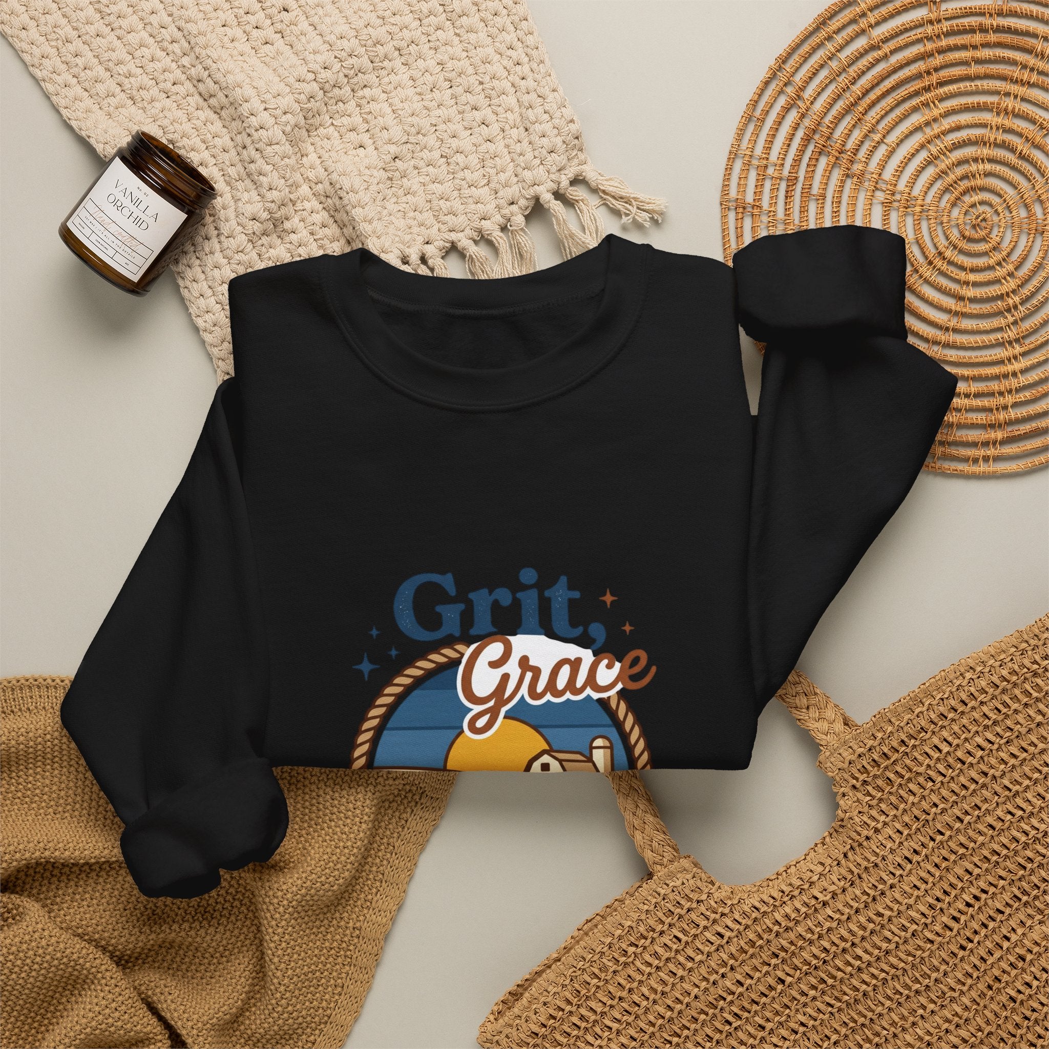 Grit Grace Skies Sweatshirt | western ranch, prairie vintage crewneck