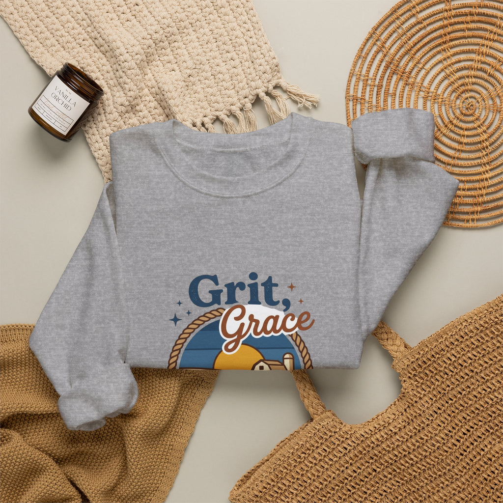 Grit Grace Skies Sweatshirt | western ranch, prairie vintage crewneck