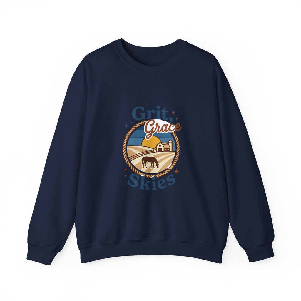 Grit Grace Skies Sweatshirt | western ranch, prairie vintage crewneck