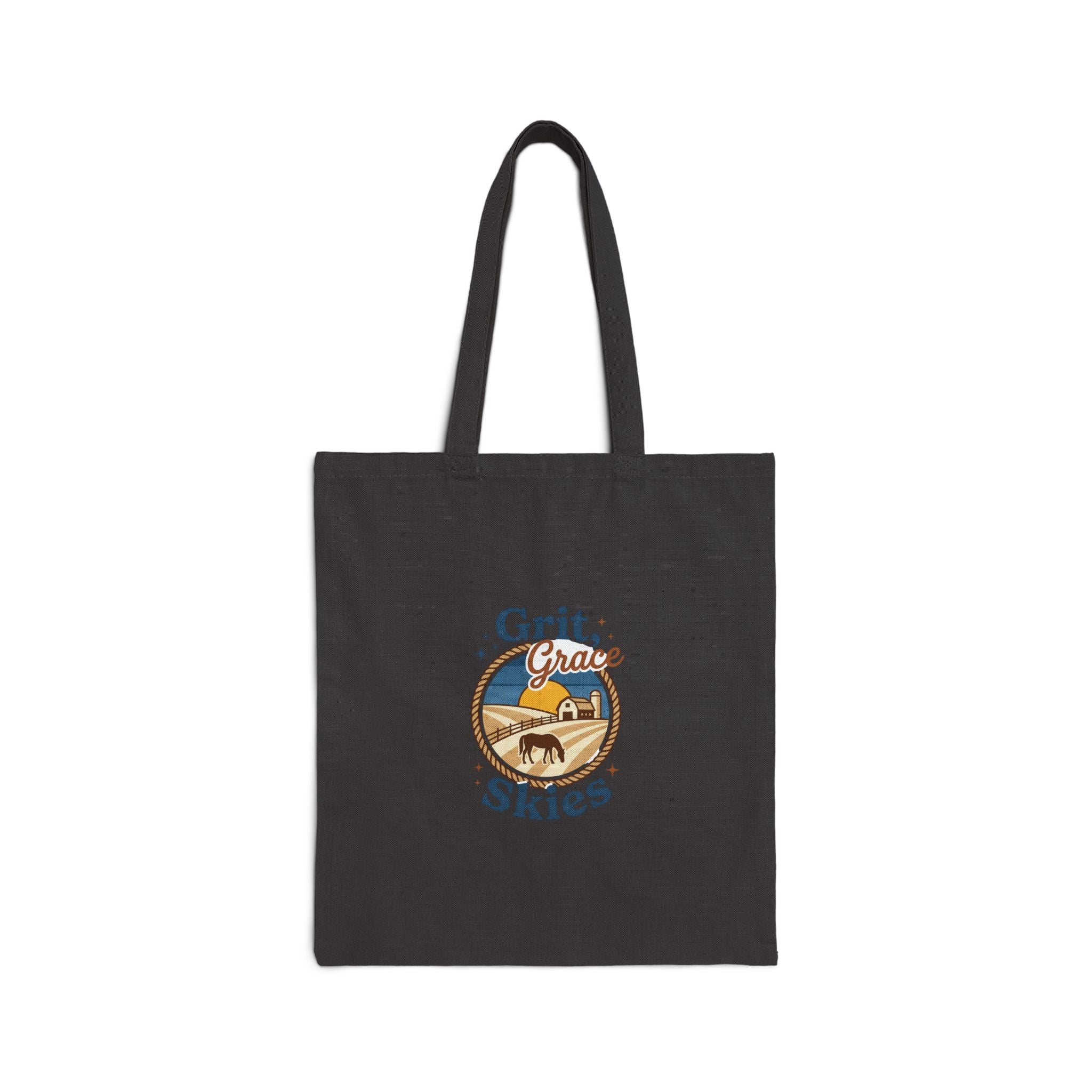Grit Grace Skies Tote | Western Cowgirl Rustic Prairie Canvas