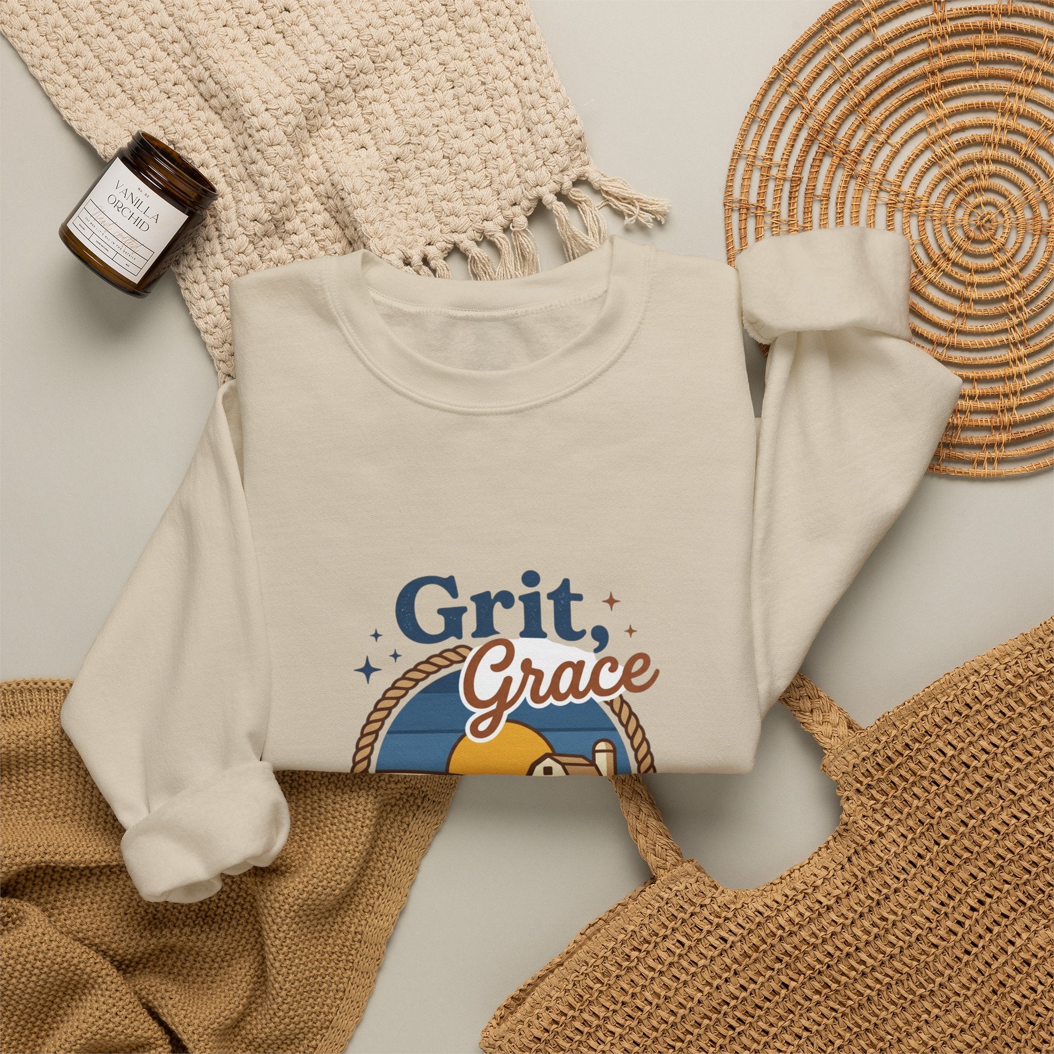 Grit Grace Skies Sweatshirt | western ranch, prairie vintage crewneck