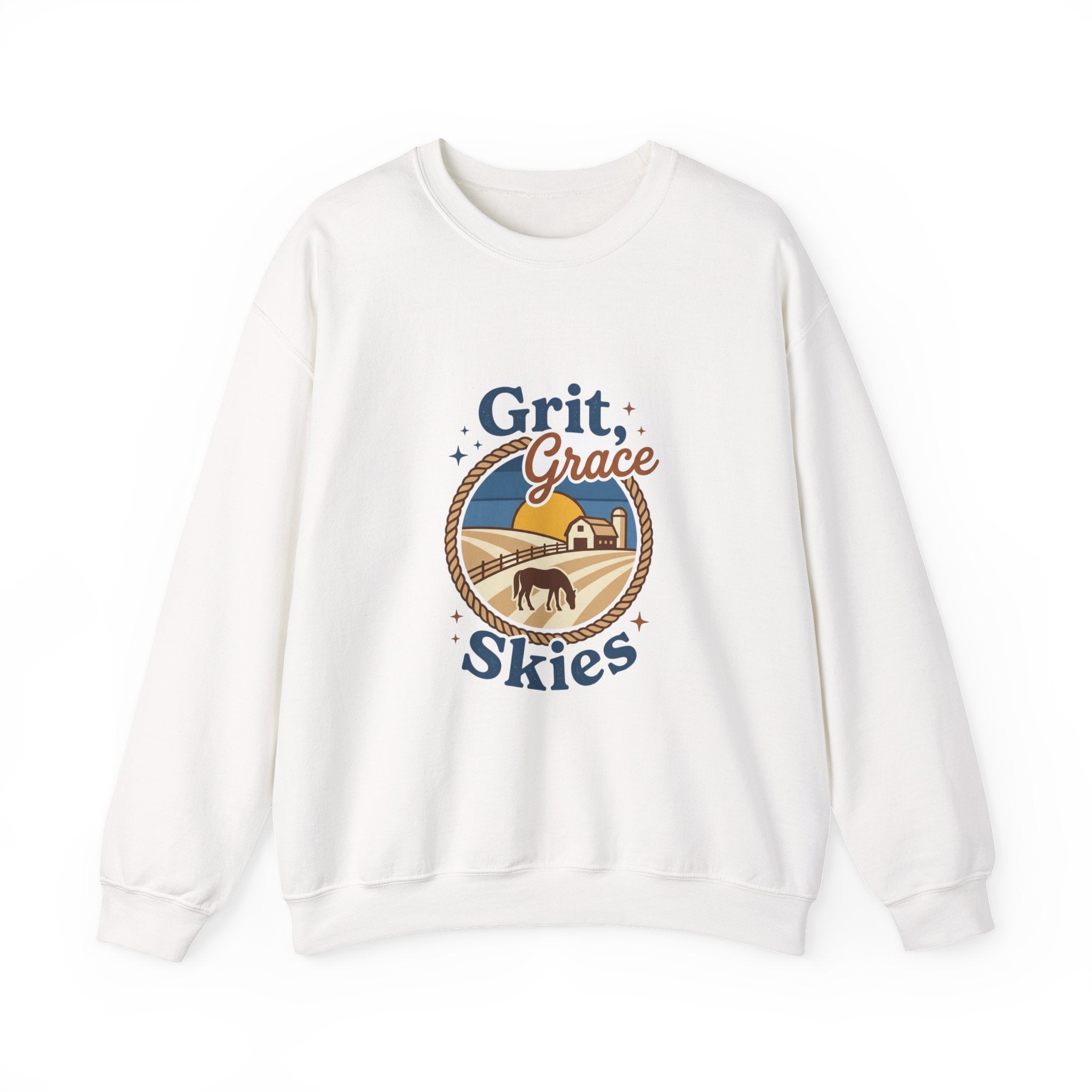 Grit Grace Skies Sweatshirt | western ranch, prairie vintage crewneck