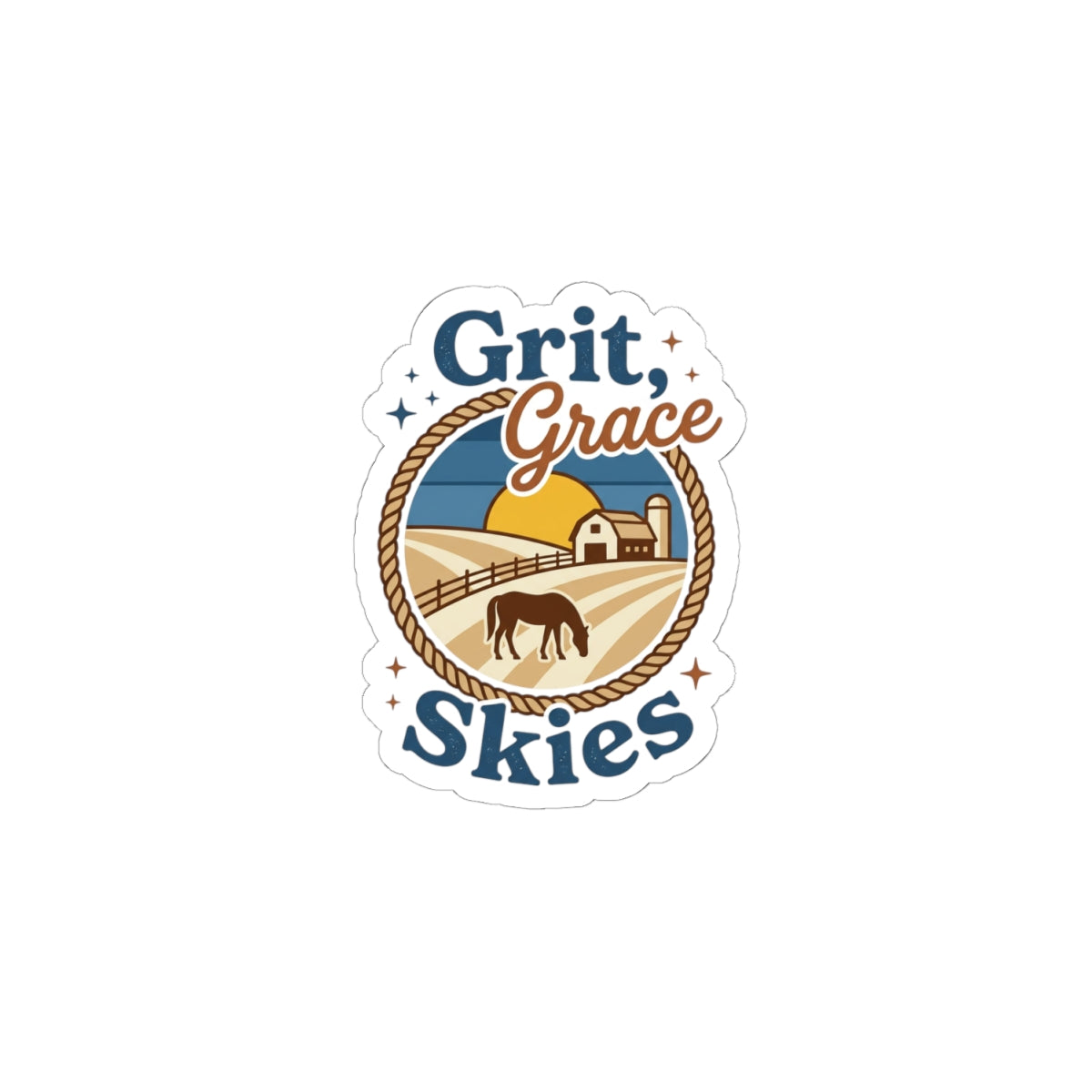 Grit & Grace Skies Sticker | Western Ranch Cowgirl Rustic Prairie Emblem