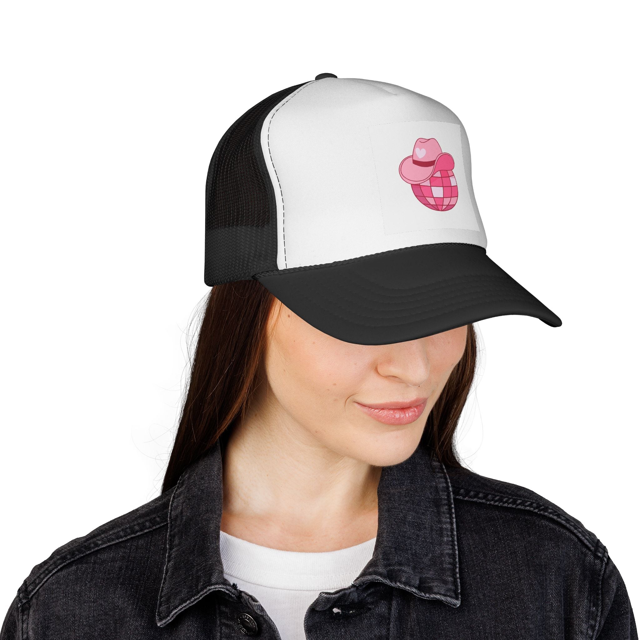 Pink Cowboy Disco Ball Trucker Cap