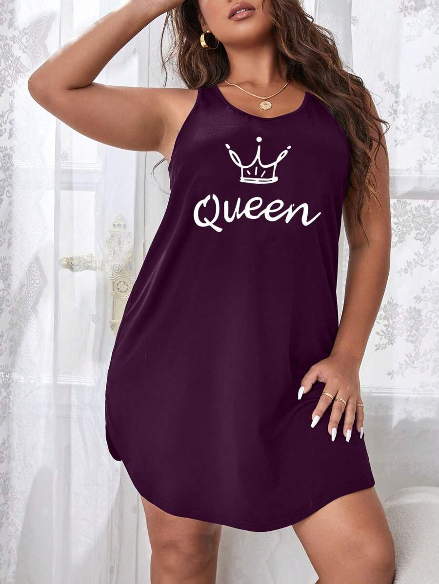 Black_Sleeveless_Scoop_Neck_Nightgown Front Plum