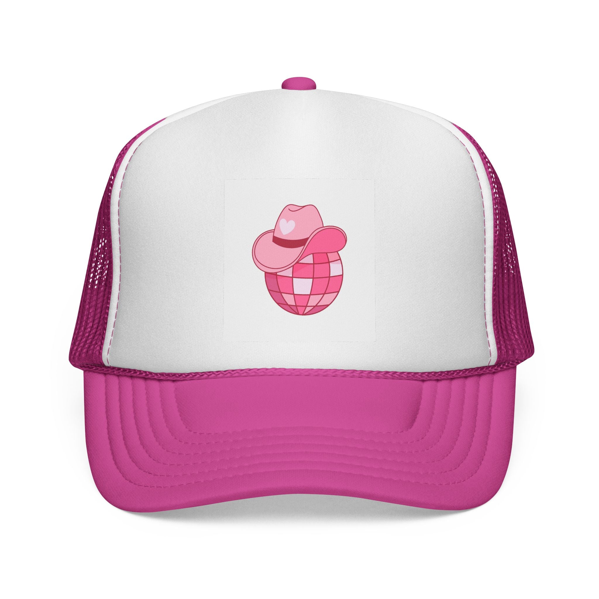 Pink Cowboy Disco Ball Trucker Cap