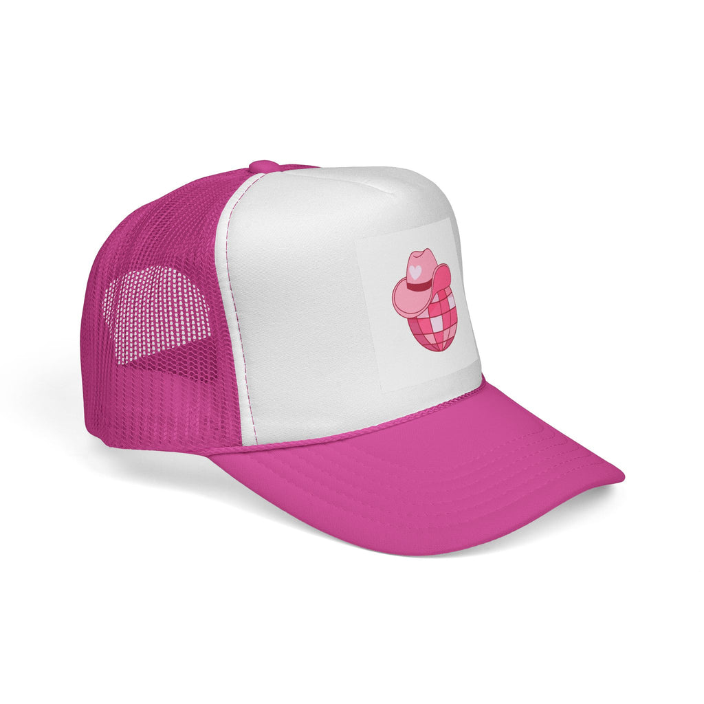 Pink Cowboy Disco Ball Trucker Cap