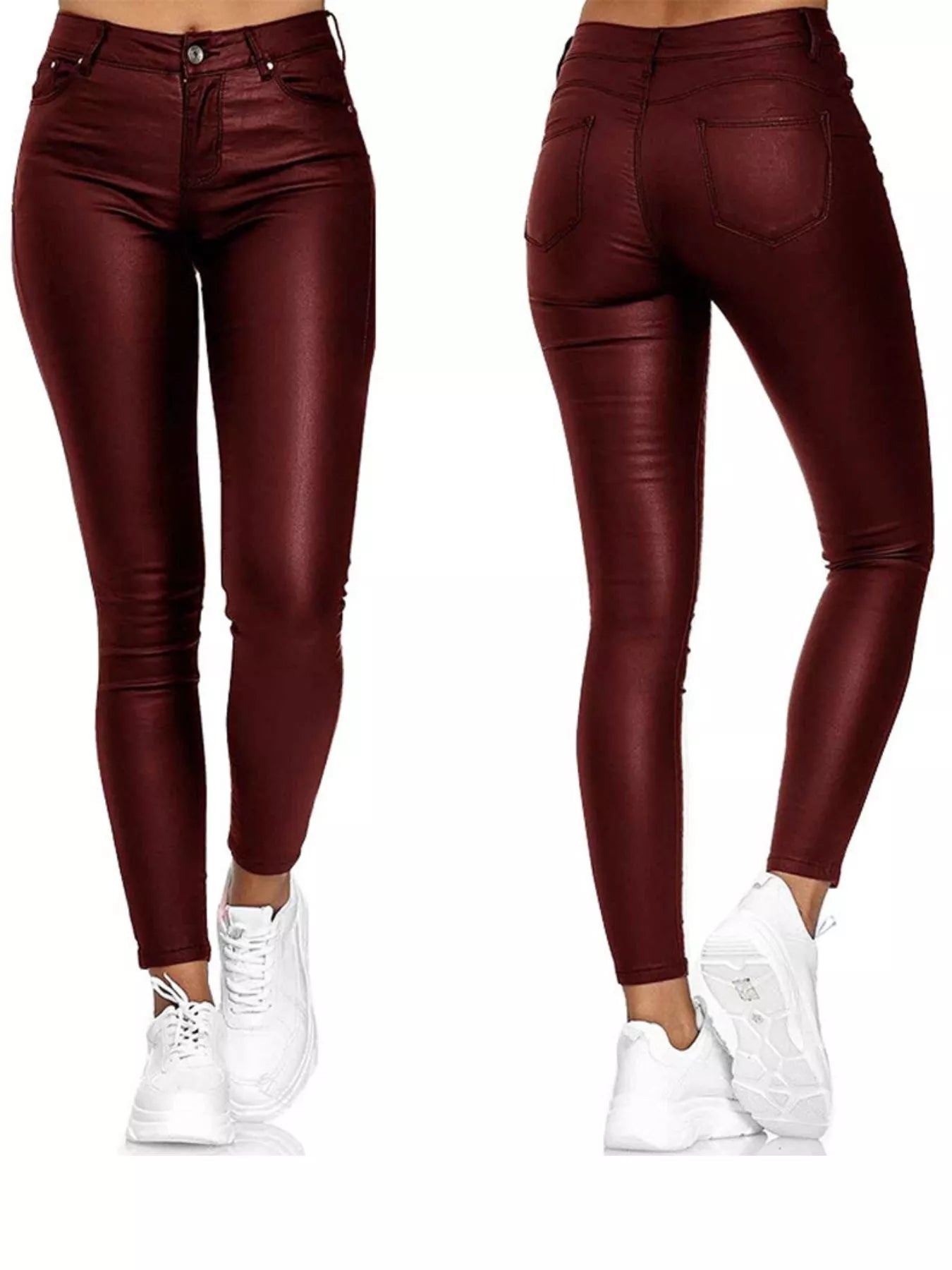 Red Pants Front and Back with Pockets